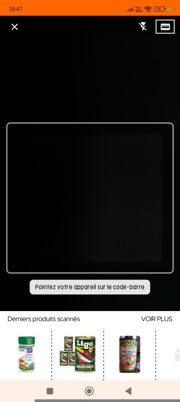 Bluetooth scanner icon in barcode scan screen